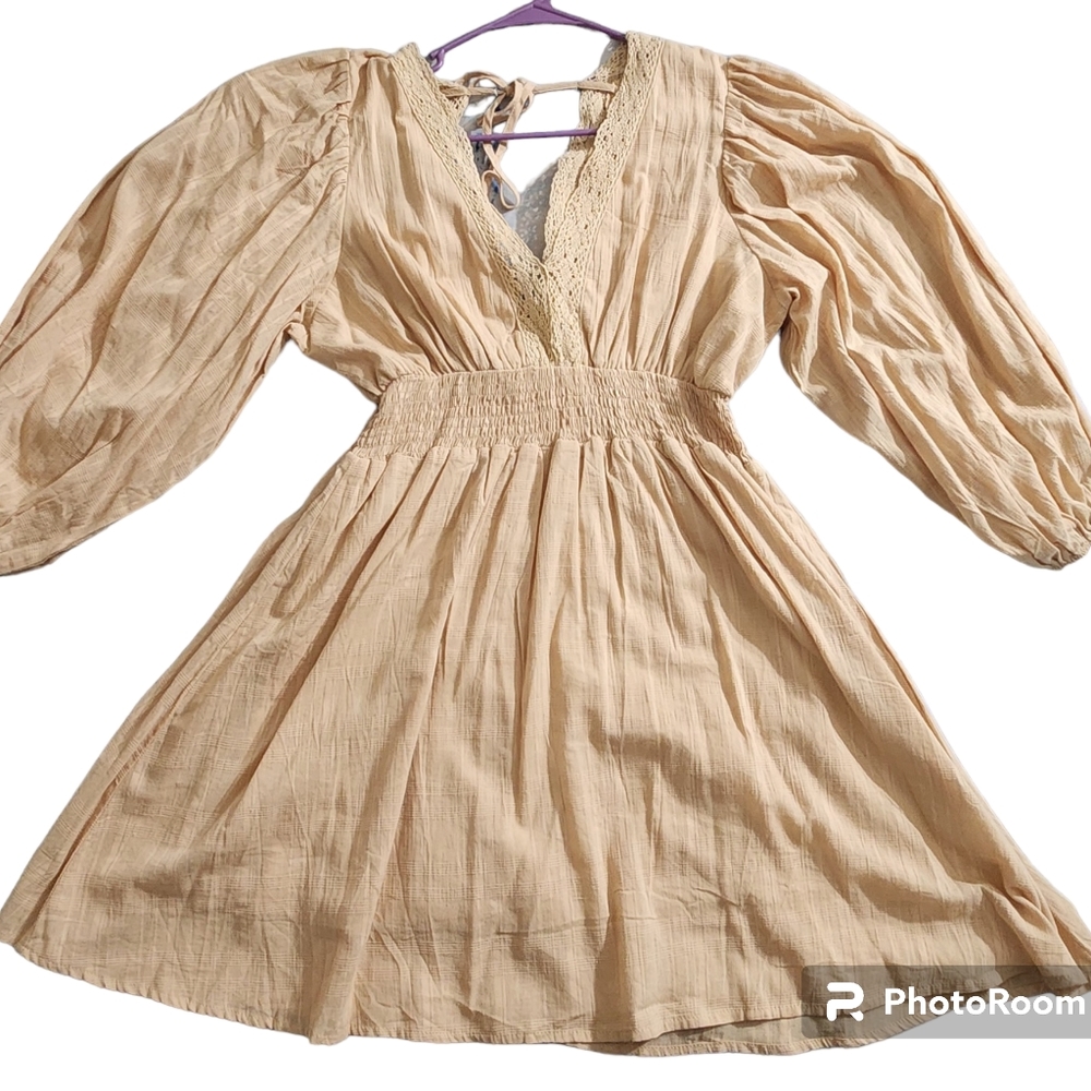 Long Sleeve V neck dress